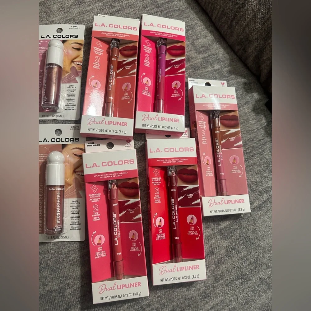 L.A Colors Blushlighter Cream Blush & Lip Liner HUGE Lot 11 Pieces Dual Ended